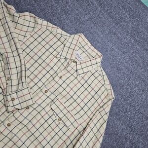 Paul Stuart Shirt Flannel Check Work Sport VTG 60s 70s Italy Medium